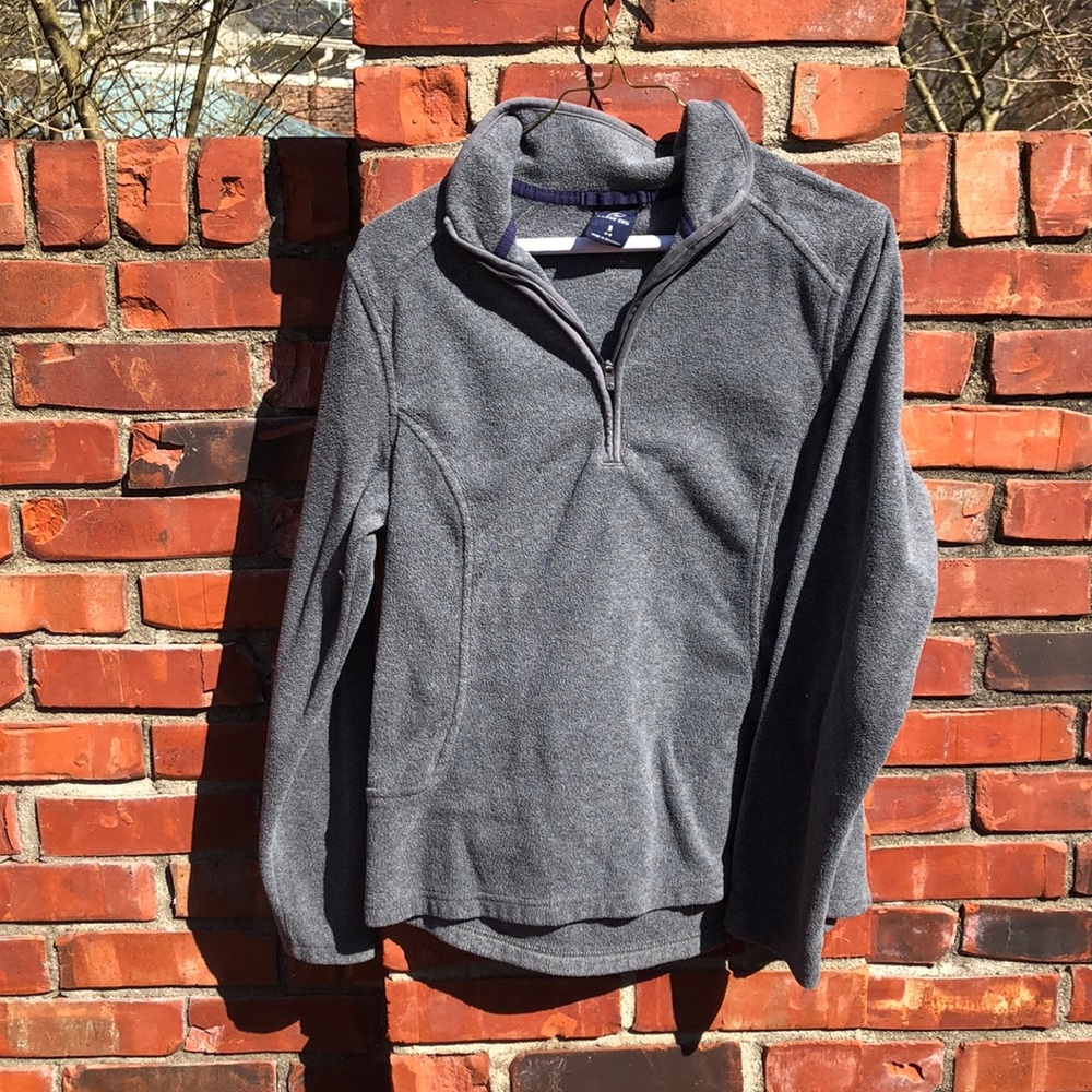 Lands end gray zip up
